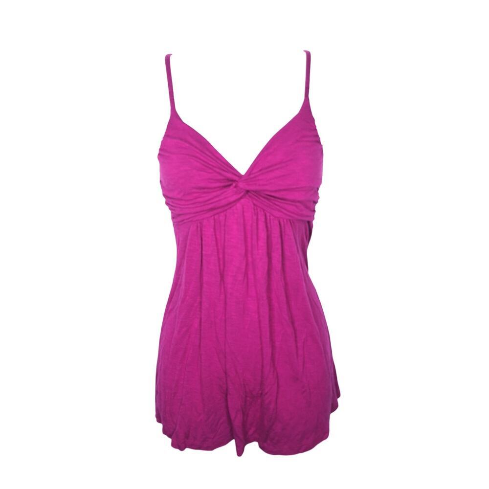 Vintage Y2K Babydoll Long Tank Top Medium Magenta Fairy Boho Twist Forever 21
